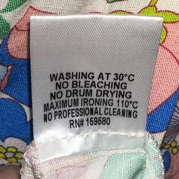 Pink Lily Floral Strapless Smocked Ruffle Summer Romper Size Large - Picture 7 of 15